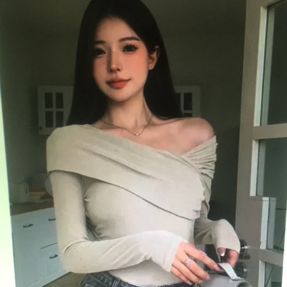 Elegant Off-Shoulder Cream Sweater